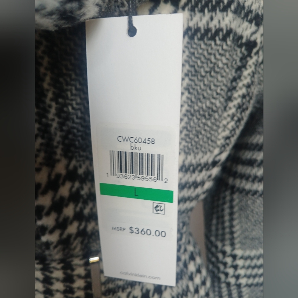 Black and White Plaid Coat Calvin Klein - Picture 5 of 7